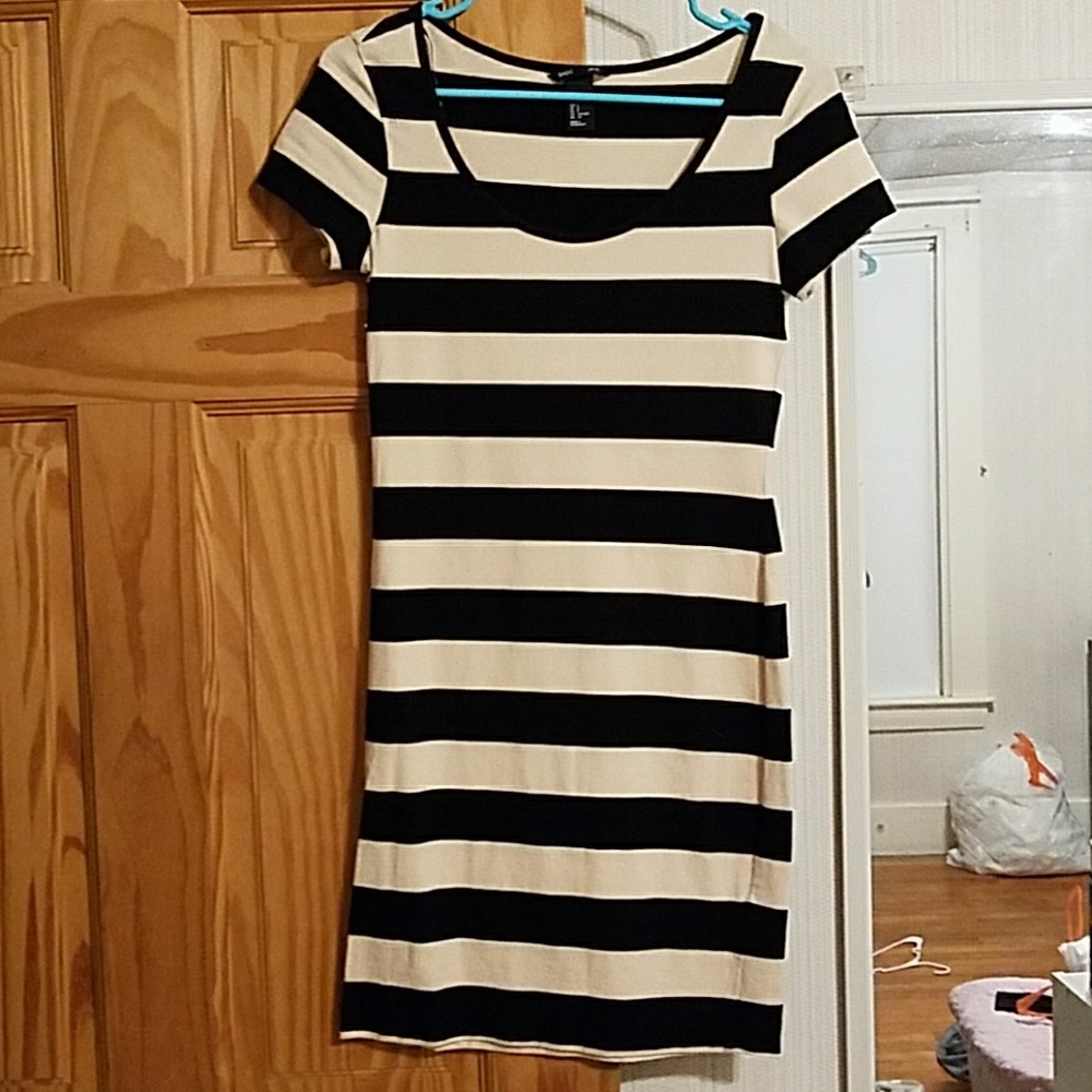 H&M Black and white striped dress